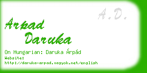 arpad daruka business card